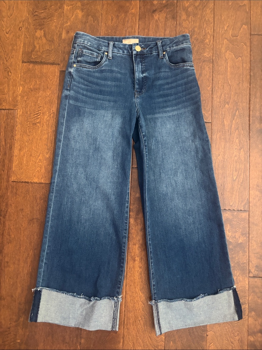 Kut from the Klouth Wide Leg Cuffed Women's Jeans - Dark Blue